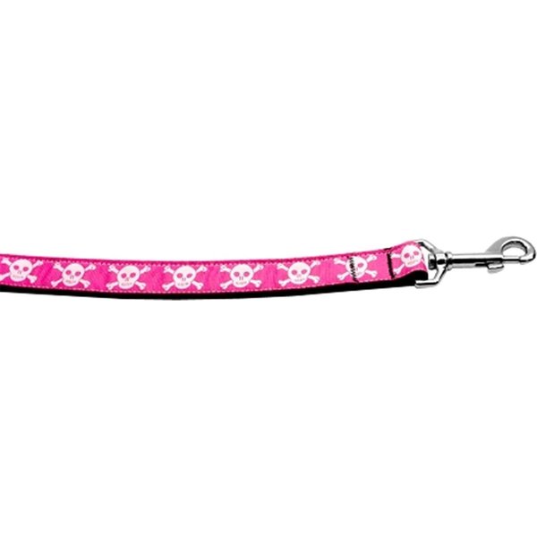 Mirage Pet Products Pink Skulls Nylon Dog Leash0.63 in. x 6 ft. 125-118 5806